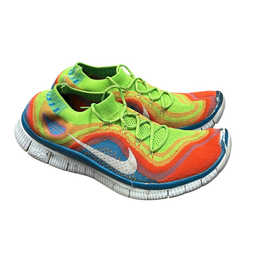 Nike Free‎ Run 5.0 Electric Green Colorful Men's Running Shoes 10.5 *Flaws*